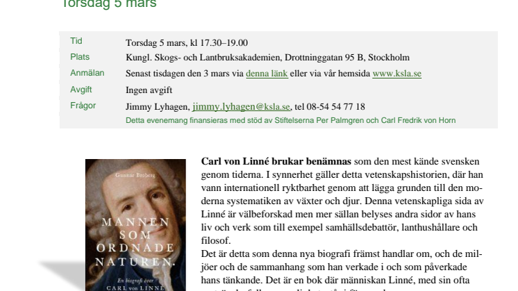 Boksamtal 5 mars: Mannen som ordnade naturen