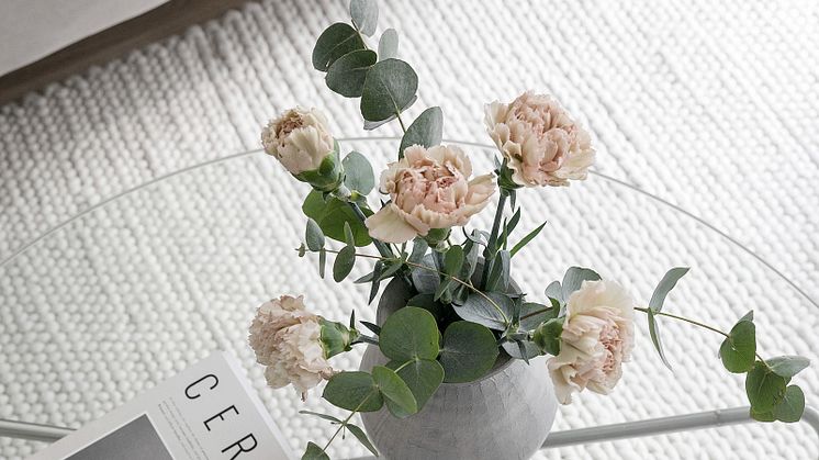 "Just nu är det väldigt populärt med den skandinaviska stilen med greige, grått och beiget på väggarna. Den färgskalan kan lätt kännas lite dämpad och därför gifter sig blommorna väldigt fint med den inredningsstilen", säger Sara-Lisa Ludvigsson.