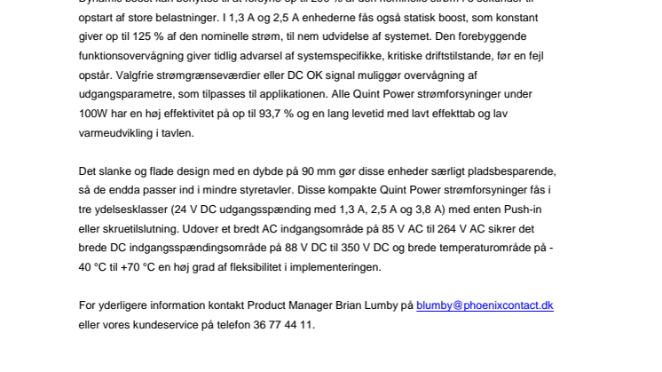 Kompakt og kraftig strømforsyning 