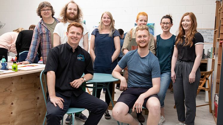 Graduates, academics and artists at the GETM3 networking event in Northumberland