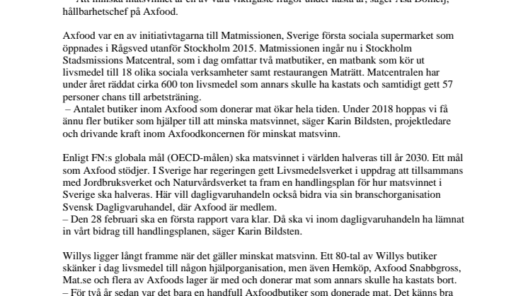 Axfood sätter matsvinnet på kartan