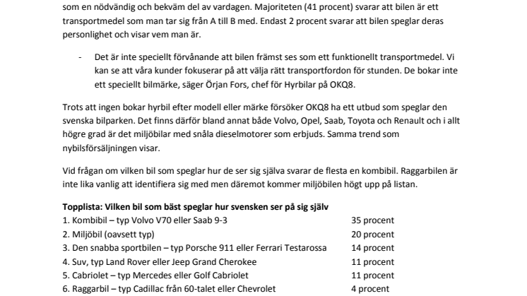 Vilken typ av bilist är svensken? – En något tråkig sådan 