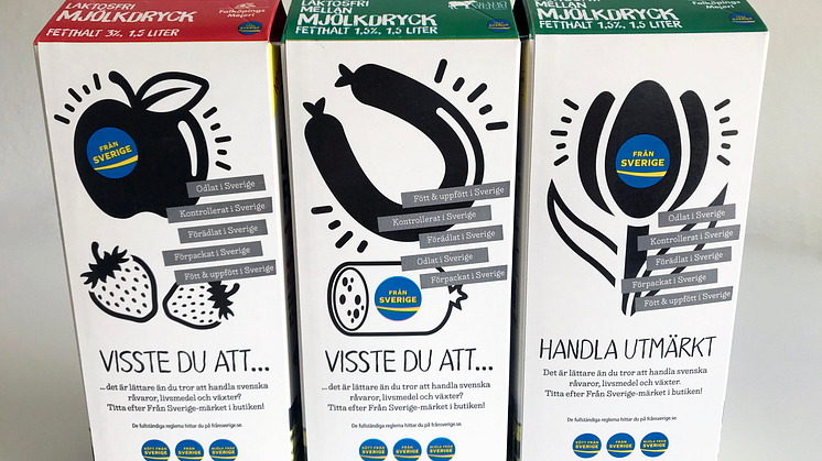 Från Sverige på Falköpings Mejeris mjölkpaket