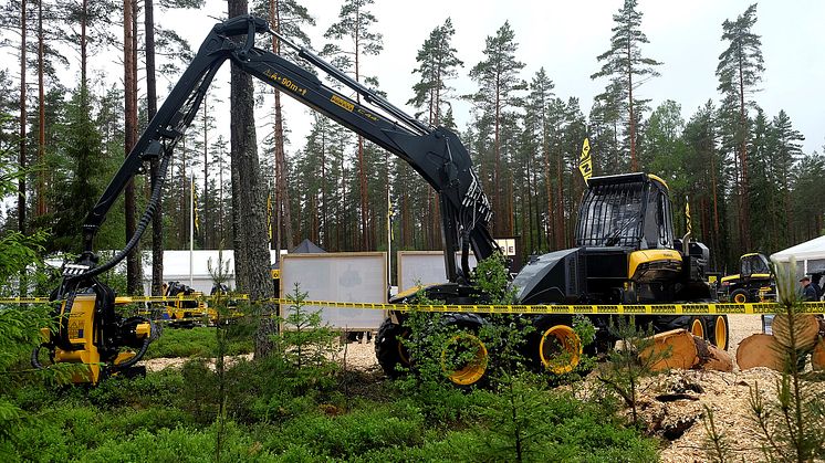 Årets hårdvarunyhet från Ponsse, skördare med Active Frame, först tillgänglig på Ponsse Ergo. Foto: Elmia AB