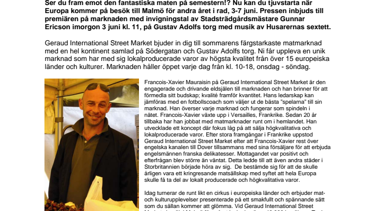 Europa kommer till Malmö, kommer du?