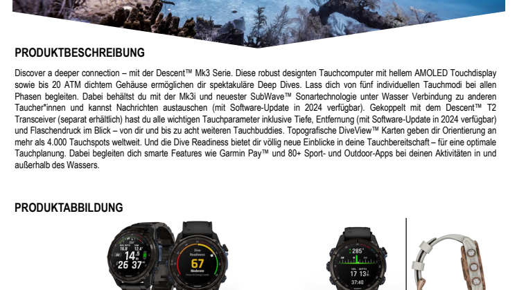 Datenblatt_Garmin_CH_Descent Mk3 Serie_Descent T2 Transceiver