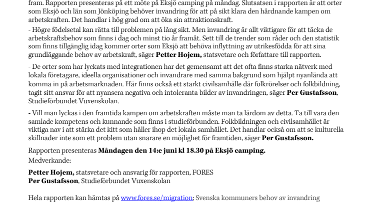 Eksjö behöver invandring