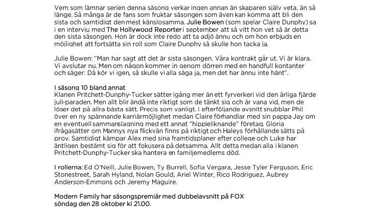 Ny säsong av Modern Family – bara på FOX