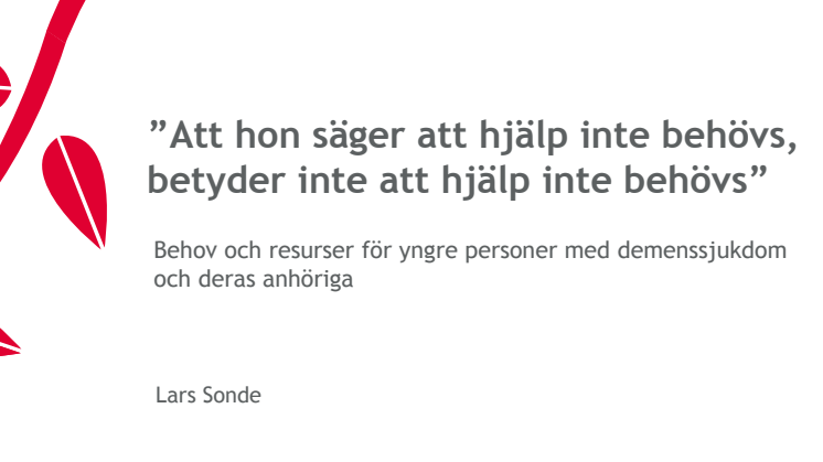 Rapporten "Att hon säger att hjälp inte behövs, betyder inte att hjälp inte behövs"
