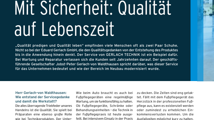 Neubau der Eduard Gerlach GmbH, Teil 4: Qualität auf Lebenszeit