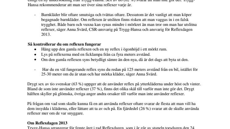 Gamla reflexer kan vara en säkerhetsrisk 