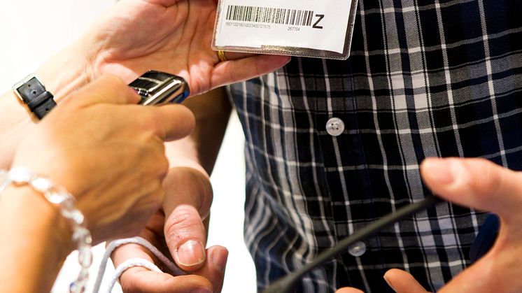 Scanning av streckkod på VA-mässan