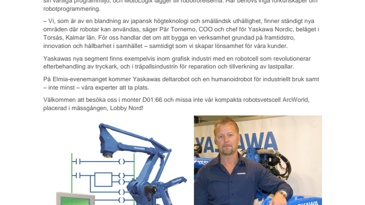 Elmia Automation: Kom och och snacka framtidens robotar med oss!