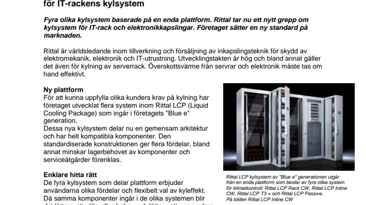 Rittal sätter en ny standard för IT-rackens kylsystem 