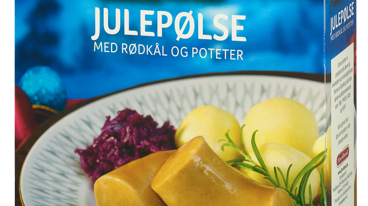 Fjordland julepølse med rødkål og poteter