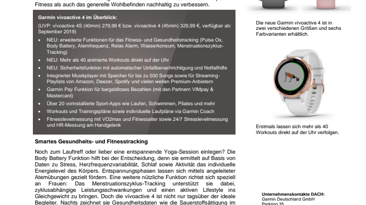 Next Level Active Lifestyle mit der vívoactive 4