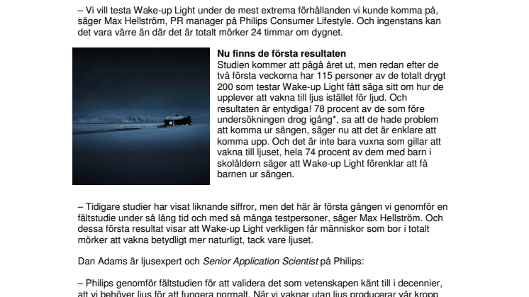 Wake-up Light får en stad i totalt mörker att vakna lite bättre