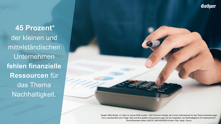 45 Prozent der KMU fehlen finanzielle Ressourcen für die Implementierung von Nachhaltigkeit