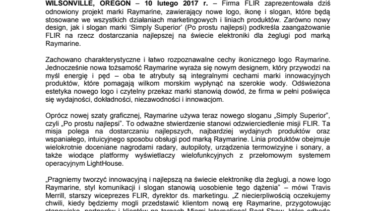 Raymarine: FLIR prezentuje nową tożsamość marki Raymarine