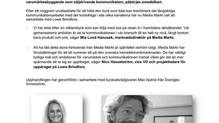 Media Markt väljer Lowe Brindfors som sin nya reklambyråpartner