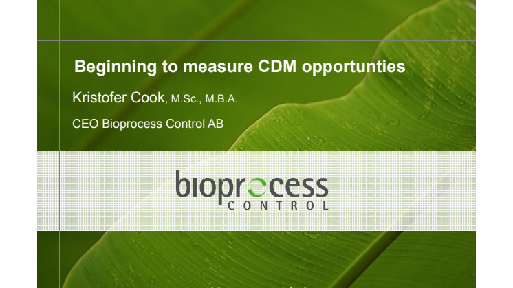 Kristoffer Cook, Bioprocess Control
