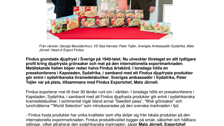 Findus ökar svensk export av djupfrysta livsmedel