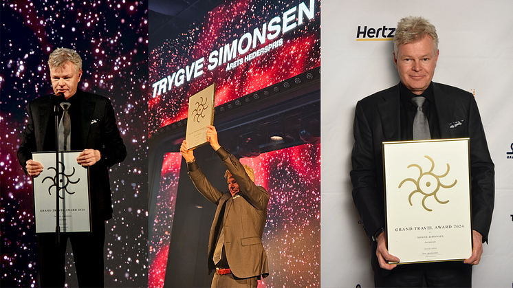 Trygve Simonsen, administrerende direktør i Hertz Norge, hedret med ærespris på Grand Travel Award 2024