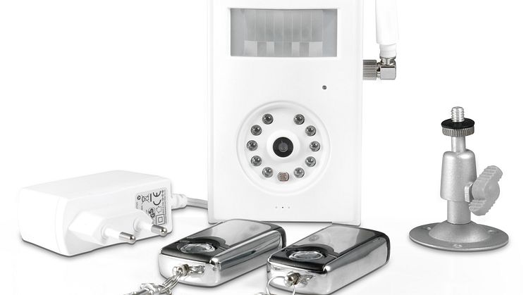 MMS-kamera/GSM-larm i vit färg