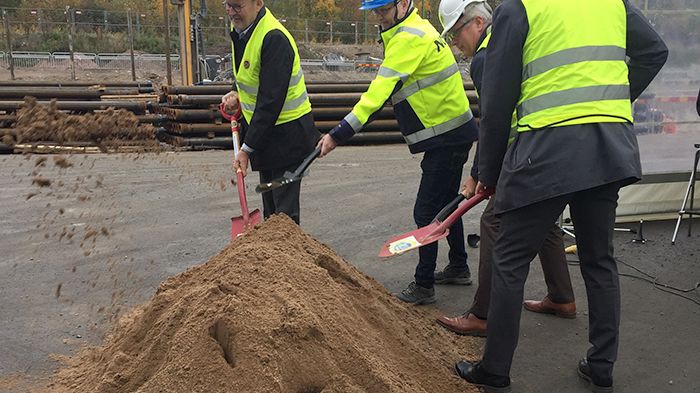 Spaden i marken för HSB brf Mariedahl 