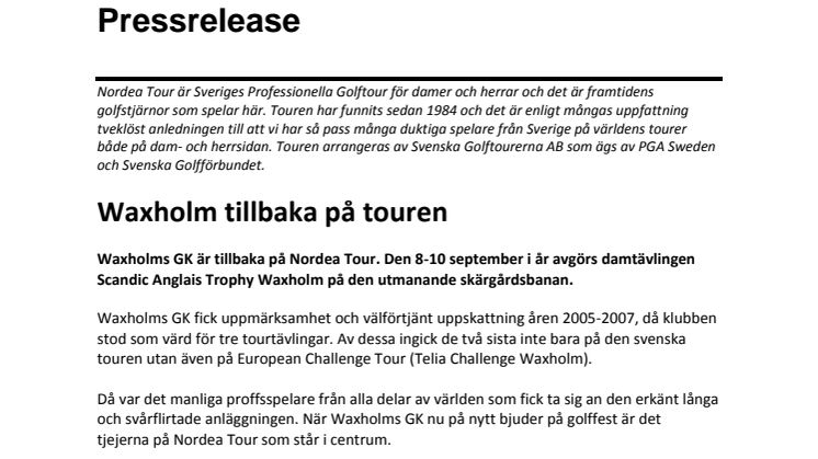 Waxholm tillbaka på touren