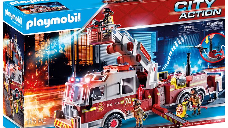 PLAYMOBIL_70935_Feuerwehr-Fahrzeug US Tower Ladder_Box links