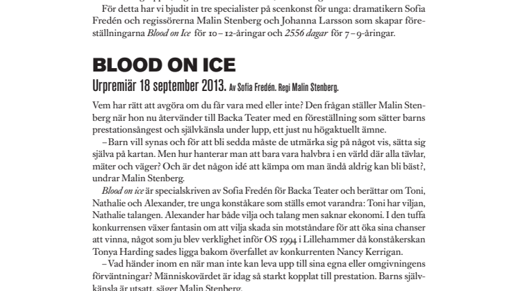 Backa Teater (elit)satsar på de riktigt unga