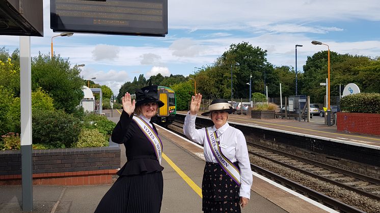 Soroptimists Jan Tilsley (left) and Jan Hemlin (right) at Widney Manor station