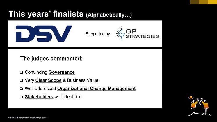 SAP Nordic Quality Awards 2018 Winners - Fast Delivery Category