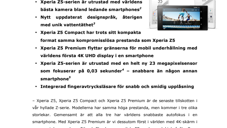 Sony släpper nya flaggskeppsmobiler med nästa generations kamera 