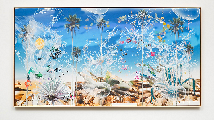 Petra Cortright  “18 febbraio 1983” Digitalt måleri, tryckt på Belgisk linneduk.  Petra Cortright är störst i sitt fält vad gäller måleri helt integrerat av den digitala tekniken och internet. Hon kallas även vår tids Monet.