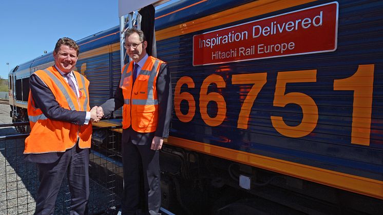 GB Railfreight celebrates relationship with Hitachi Rail Europe by naming Class 66 locomotive