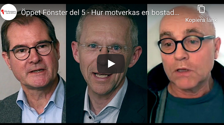 Fr v Mårten Lilja, vvd Riksbyggen, Håkan Andersson, presschef Riksbyggen och John Hassler, professor i nationalekonomi Stockholms universitet