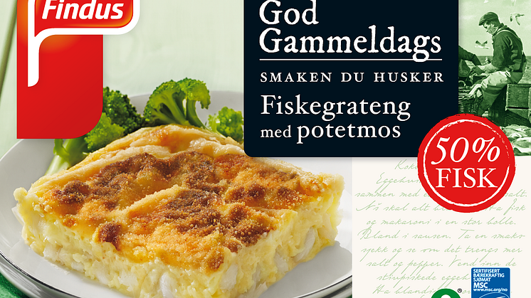 Findus God gammeldagsfiskegrateng med potetmos