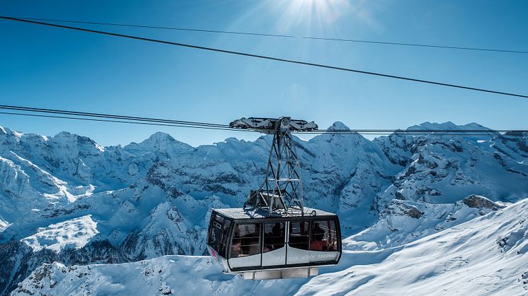Kabine der Luftseilbahn zwischen Birg und Schilthorn