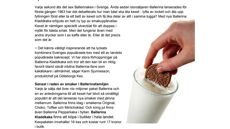 Nya Ballerina Kladdkaka ska doppas för bästa smak