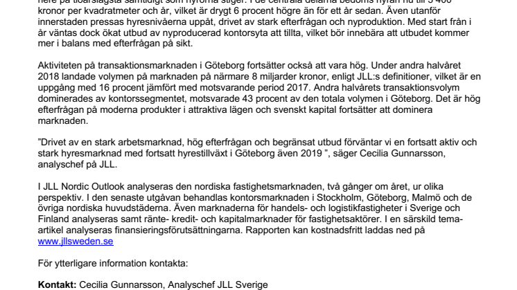 Fortsatt stark efterfrågan på Göteborgs fastighetsmarknad 