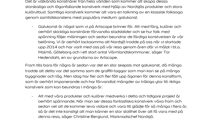 Nordsjö och Artscape sätter färg på 12 kommuner i Göteborgsregionen