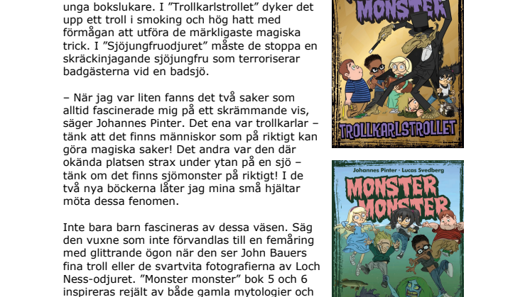 Sjöjungfruodjur och trollkarlstroll terroriserar i nya Monster monster-böcker