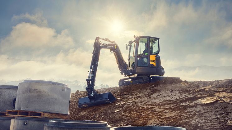 Volvo ECR40 minigrävare - arbete