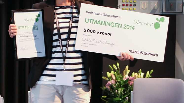 Utmaningen 2014_Vinnare hederspris Långsiktighet_Orkla Foods Sverige