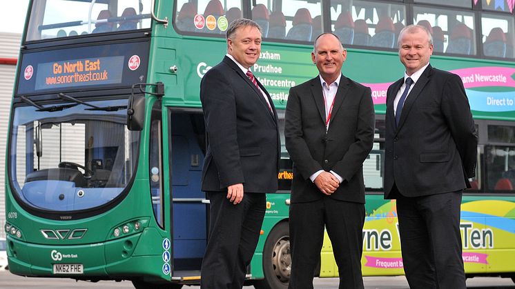 (L-R) Steve McCall from Jobcentre Plus, Go North East's Keith Robertson, and Ivan Jepson from Gateshead College