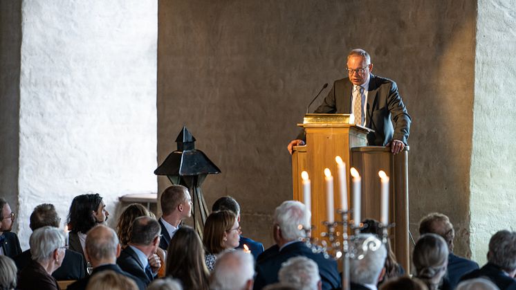 Sverker Lerheden vid en lunch på Uppsala slott den 26 april 2022 i närvaro av rektorerna vid Uppsala och Stockholms universitet samt rektorerna för Kungl. Musikhögskolan och Kungl. Konsthögskolan.
