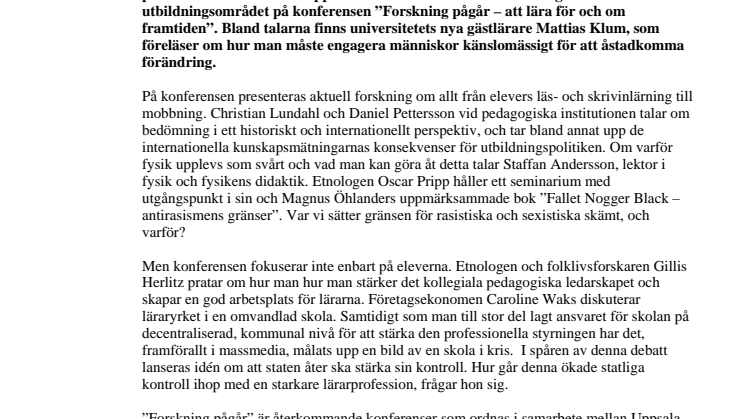 Framtidens skola i fokus på höstens Forskning pågår