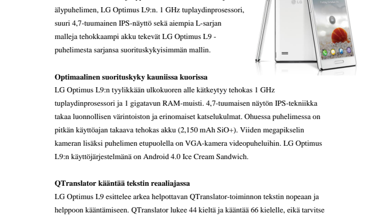 LG Optimus L9 - suorituskykyä edulliseen hintaan